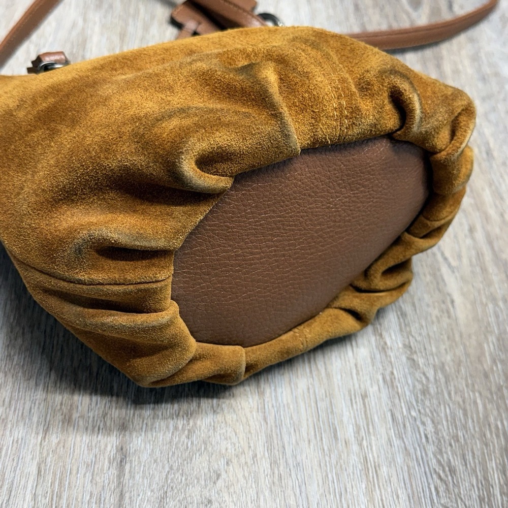Rusty Brown Suede Crossbody Shoulder Bag Boutique Brand Miatras - Picture 9 of 16